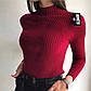 Жіночий однотонний гольф локшина під горло машинна в'язка (р. 42-46) 77041190, фото 6