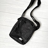 Сумка мужская молодежная черная спортивная через плечо Nike,сумка планшет тканевая,тмужская барсетка текстиль