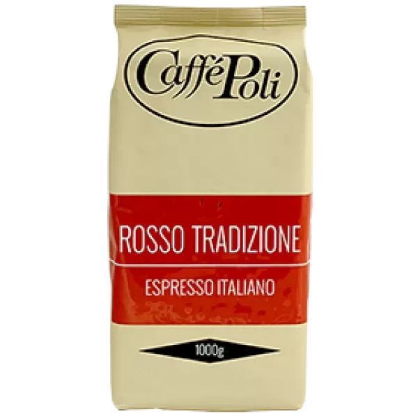 Кава в зернах Caffe Poli Rosso Tradizione Espresso Italiano 20/80 1кг (Італія)