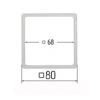 Термоквадрат для натяжних стель 68х68мм (внутрішній розмір) 80х80 мм (зовнішній розмір)