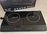 Індукційна настільна електроплита 2 конфорки Domotec MS-5872 з Led-дисплеєм 2000 W+2000W Плита кухонна, фото 2
