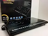Індукційна настільна електроплита 2 конфорки Domotec MS-5872 з Led-дисплеєм 2000 W+2000W Плита кухонна, фото 3