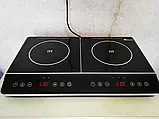 Індукційна настільна електроплита 2 конфорки Domotec MS-5872 з Led-дисплеєм 2000 W+2000W Плита кухонна, фото 4