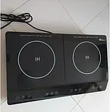 Індукційна настільна електроплита 2 конфорки Domotec MS-5872 з Led-дисплеєм 2000 W+2000W Плита кухонна, фото 5