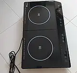 Індукційна настільна електроплита 2 конфорки Domotec MS-5872 з Led-дисплеєм 2000 W+2000W Плита кухонна, фото 6