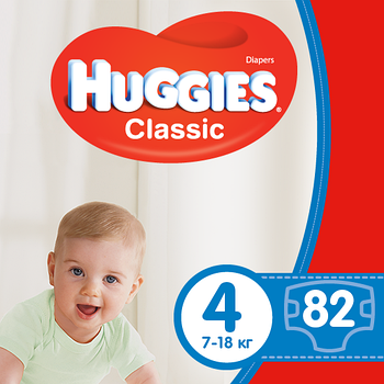 Підгузки Huggies Classic Giga Pack 4 7-18 кг 82 шт.