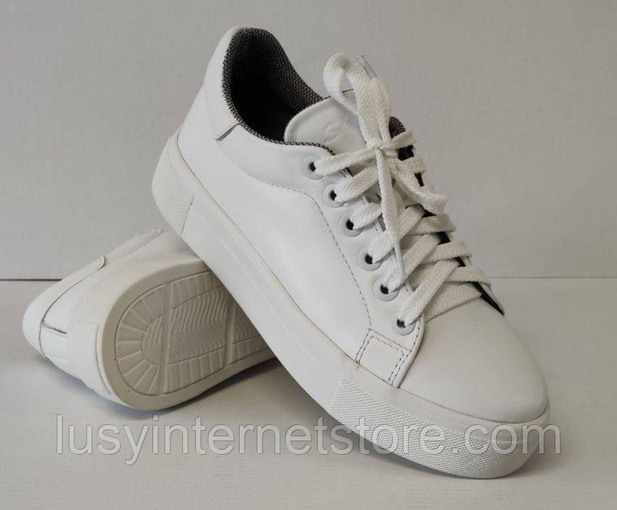 Кеди жіночі білі шкіряні від виробника модель ШТ21-100-5, фото 1