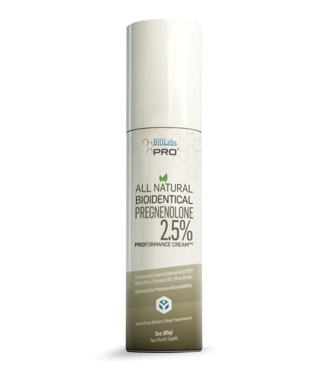 BIOLabs PRO Cream Pregnenolone / Біоідентичний крем Прегненолон 2,5% 85 грамів