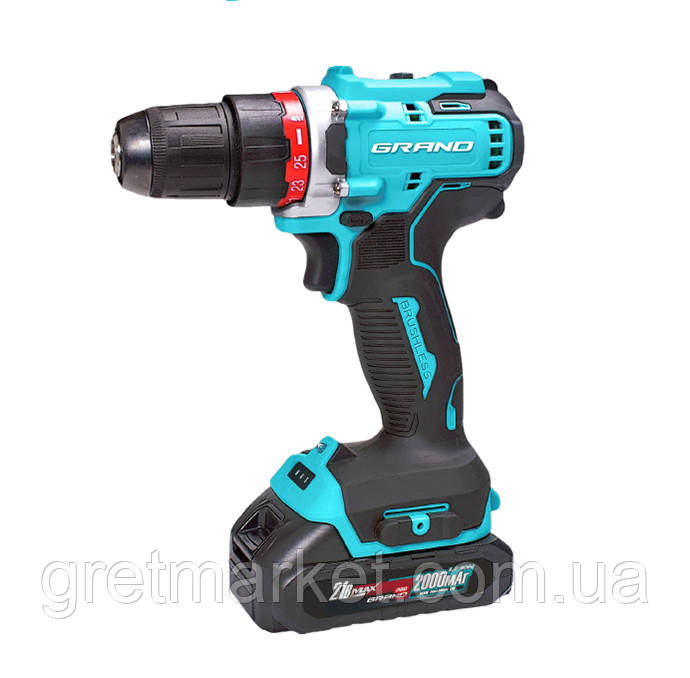 Шуруповерт акумуляторний безщітковий Grand ДА-21BL/PRO, фото 1