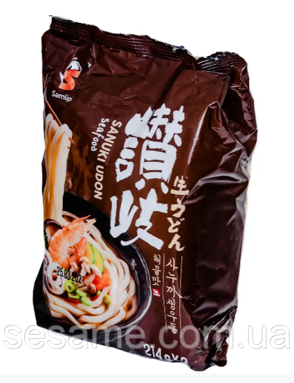 Лапша свежая Удон c морепродуктами Udon Seafood SAMLIP 642г - фото 3 - id-p1607654211