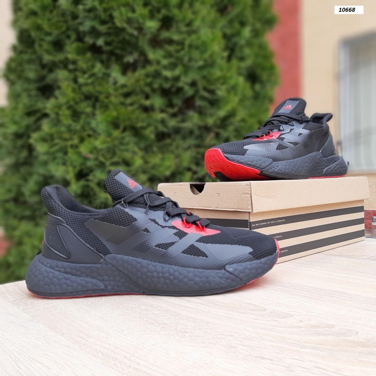 Кросівки чоловічі Adidas Boost X9000L4 чорні з червоним текстильні легкі адіас спортивні весна літо