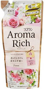 Lion Soflan Aroma Rich Diana Парфумований кондиціонер для білизни, 400 мл поповнення