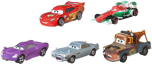 Ігровий набір із 5 героїв із мультфільму Тачки 2 (Disney and Pixar Cars 3 5-Pack) від Mattel, фото 2
