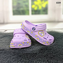 Крокси сабо дитячі для дівчинки бузкові Dago Style р-р 24-32, фото 6