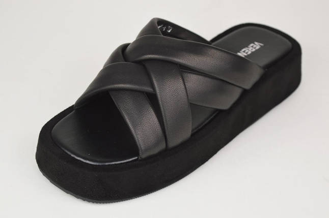 Шлепанцы на платформе Verendina 28491 36 Черный кожа/замша, фото 1