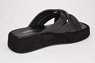 Шлепанцы на платформе Verendina 28491 36 Черный кожа/замша, фото 3