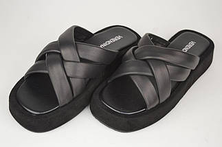 Шлепанцы на платформе Verendina 28491 36 Черный кожа/замша, фото 5