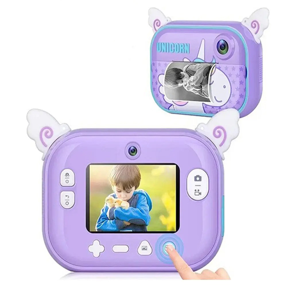 Детский цифровой мини фотоаппарат Unicorn с мгновенной печатью Поддержка microSD - фото 2 - id-p1607706753