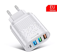 Сетевое зарядное устройство с быстрой зарядкой 4 port 48W PD Type-C USB S92W. Зарядка для телефона