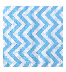 Серветки паперові "Зігзаг", 20 шт., розмір - 33х33 см, Польща, колір - блакитний з білим
