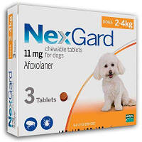 Таблетки от блох и клещей для собак NexGard S, 2-4 кг (3 таб.)