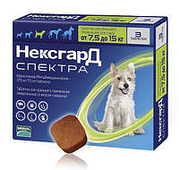 Таблетки против паразитов для собак NexGard Spectra М, 7,5-15 кг (3 таб.)