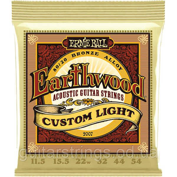 Струны Ernie Ball 2007 Earthwood Bronze Alloy Custom Light 11.5-54, фото 1
