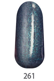 ГЕЛЬ-ЛАК КОТЯЧЕ ОКО MY NAIL SYSTEM №261 глибокий пурпурно синій з бірюзовим глитером 9 МЛ, фото 1