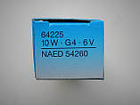 Лампа OSRAM 64225 10W 6V G4 E ESA 100 час, фото 3