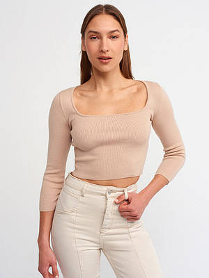 Кофта укорочена бежева 10177 (2000000073439)