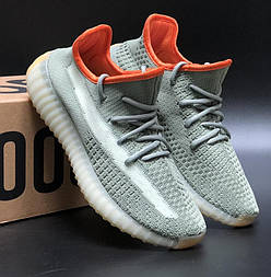 Жіночі кросівки Adidas Yeezy Boost 350 сітка літо-весна-осінь сірі. Живе фото