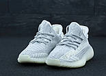 Жіночі чоловічі кросівки Adidas Yeezy Boost 350 сітка літо-весна-осінь рефлективні білі. Живе фото, фото 3
