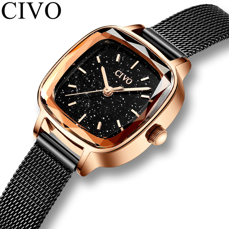 Часы Женские CIVO 8102C | Stainless Steel Band Black — Купить Недорого ...