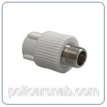 Муфта комбінована з зовнішньою різьбою Ду20х1/2"-40х1-1/4"