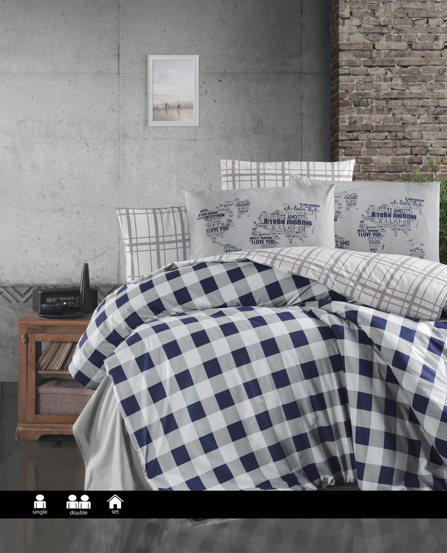 Постільна білизна First Choice - Ranforce - Edmon Navy Blue