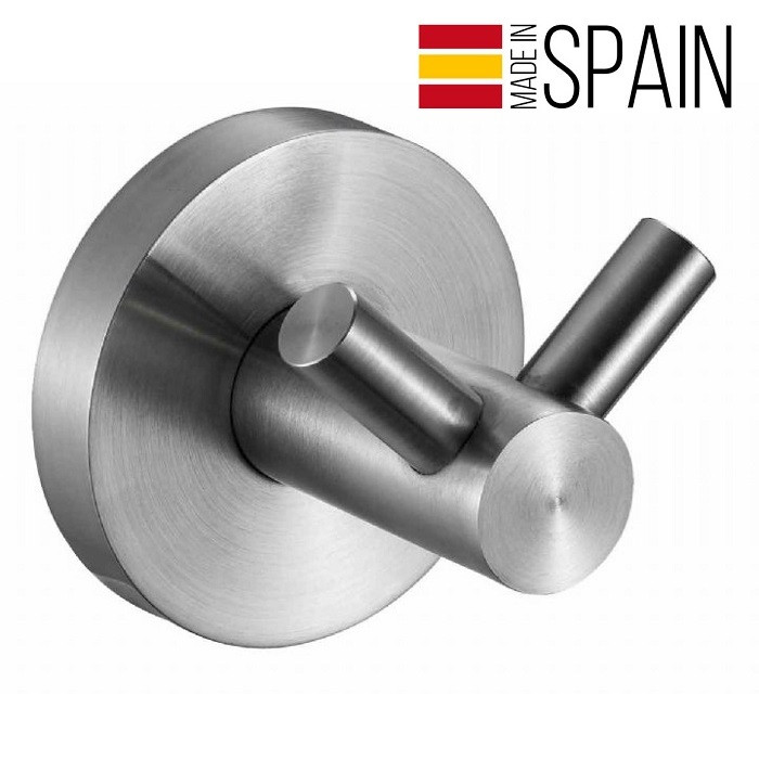 Матовий гачок подвійний для ванної Nofer Niza Satin 16852.S, фото 1