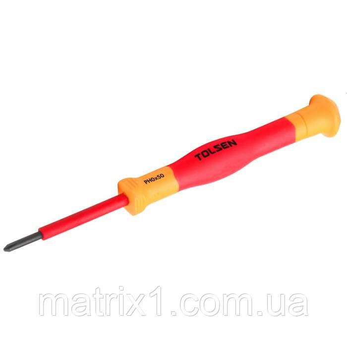 Ізольована прецизійна викрутка хрестова Premium PH00×50 мм TOLSEN, фото 1