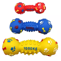 Игрушка для собак Гантель мина с шипами, лапками и косточками виниловая 14см EV057