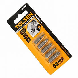 Комплект біт S2А хрестовий РН 0-1-2-3х25 мм 5 шт TOLSEN 20286