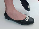 Балетки туфлі човника жіночі з брошкою mio, фото 2