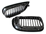 BMW 3 E46 FL 01-05 седан / універсал решітка між фарами (ніздрі) лівий + правий комплект. чорні, арт., фото 2