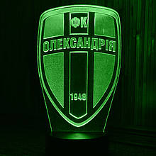 Акриловий світильник-нічник ФК Олександрія зелений tty-n001578