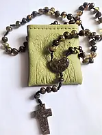 Чотки MINOV 0619 Християнські з натурального бурштину на 50 намистин 37 см