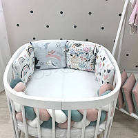 Комплект детского постельного белья Art Design Зайцы Радуги Маленькая Соня для круглой кроватки