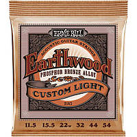 Струны Ernie Ball 2145 Earthwood Phosphor Bronze Custom Light 11.5-54