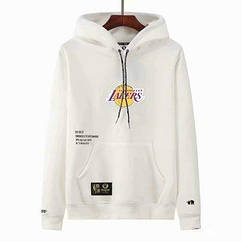 Тепла Кофта Худі біла Лейкерс кенгуру Lakers x Bape Lakers Hoodie