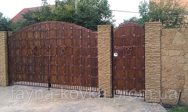 Кованые ворота (всередине дерево) 265 - фото 4 - id-p1304911
