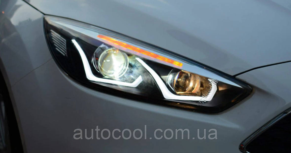 Передние тюнинг фары Ford Focus 3 рестайлинг 2015-2018 г.в. Форд Фокус ...