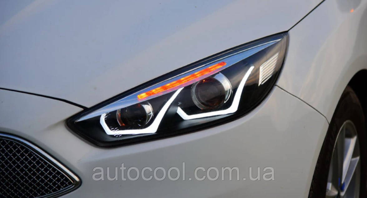 Передние тюнинг фары Ford Focus 3 рестайлинг 2015-2018 г.в. Форд Фокус ...