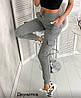 Модные стильные женские спортивные брюки/штаны на резинке с манжетами Карманы по бёдрам двунитка Цвет 2 серый